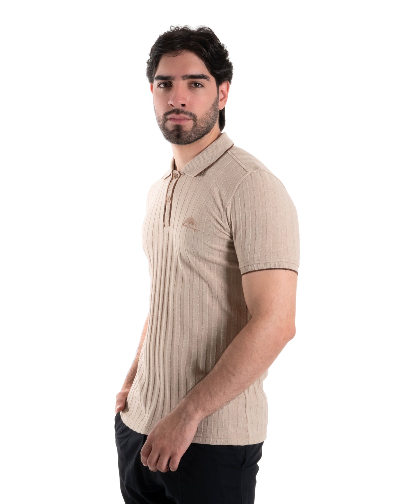 POLO RIB PLANO KAKI