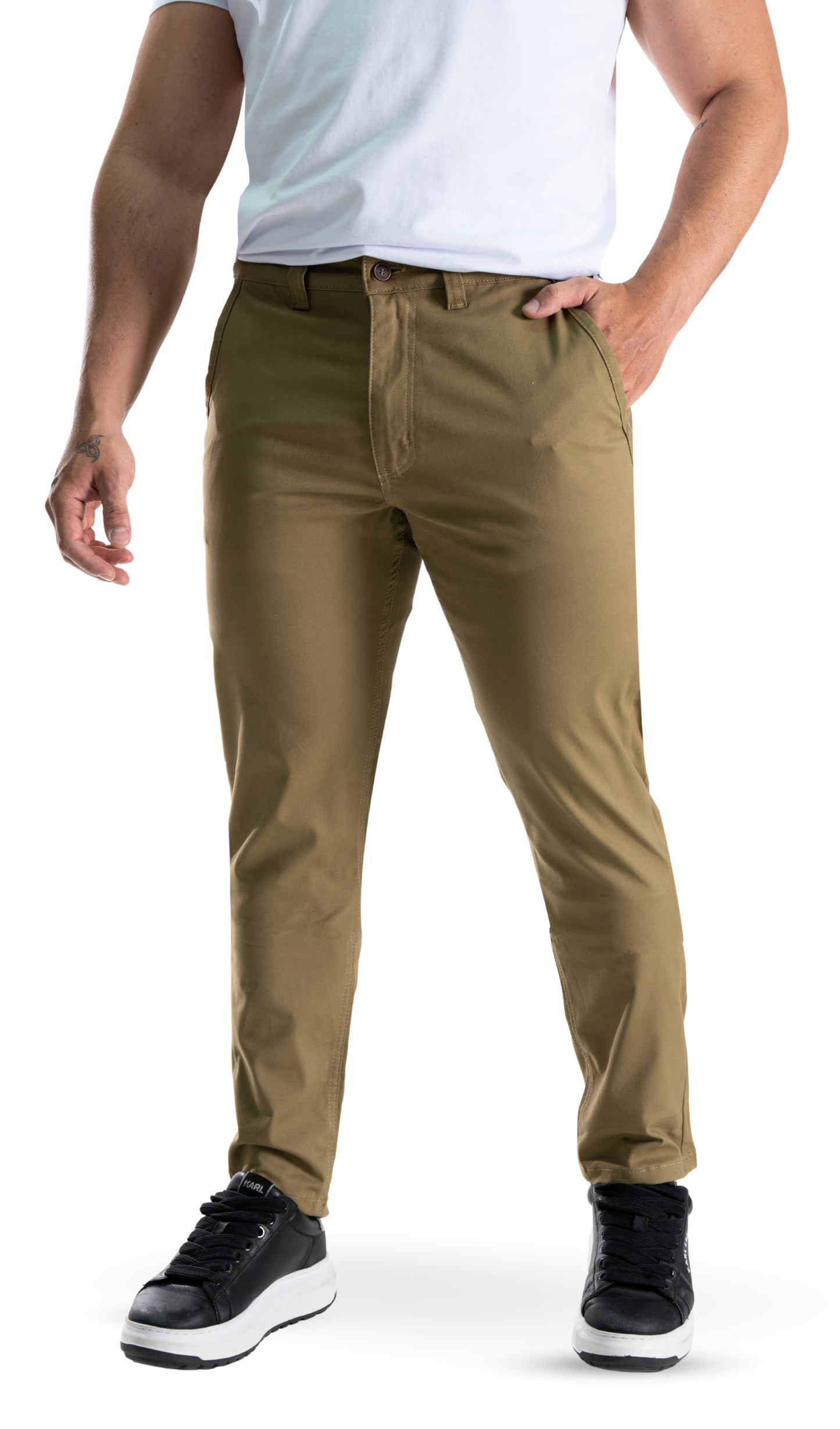 PANTALON CLASICO OLIVA