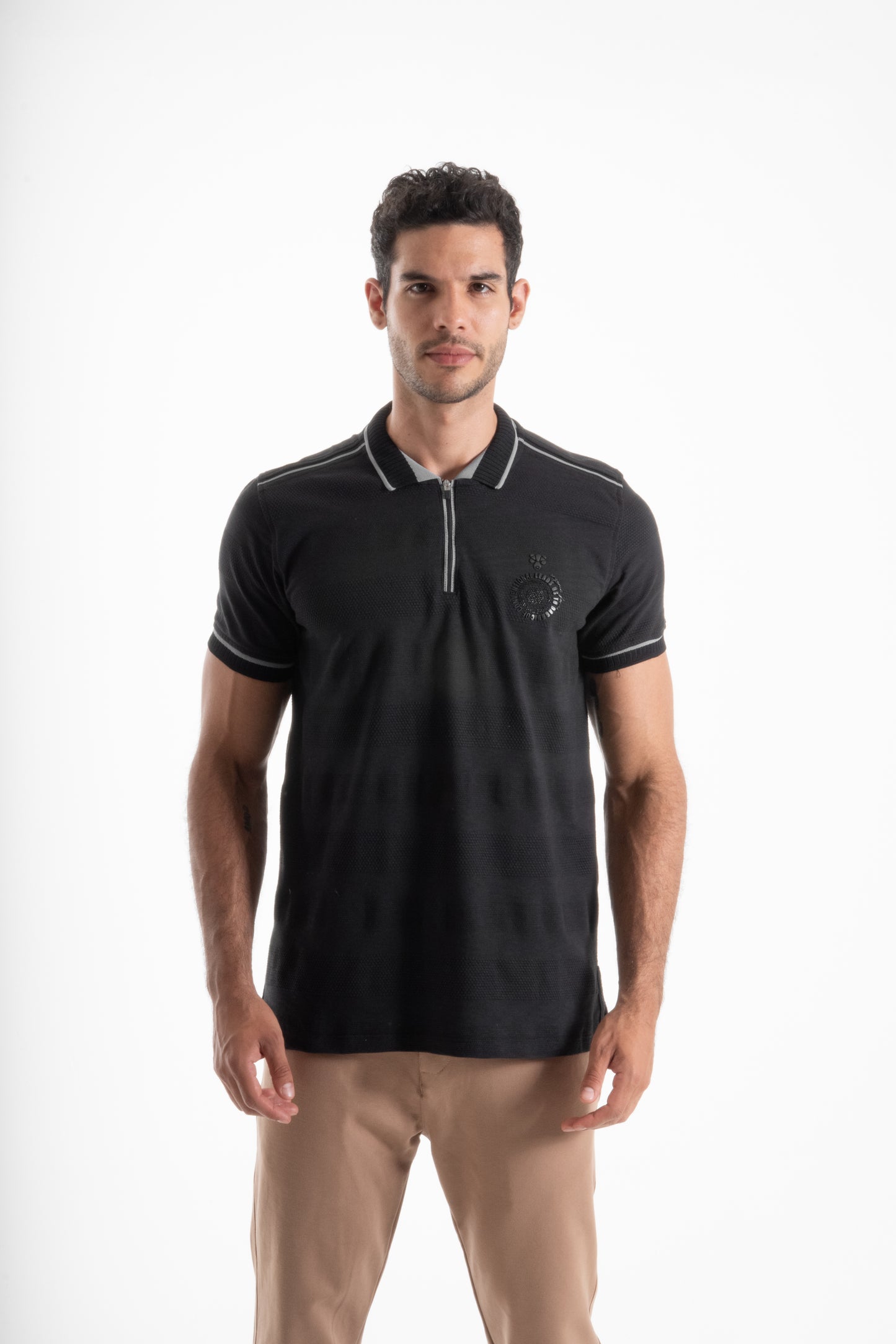 POLO TEXTURA LIGERA NEGRO