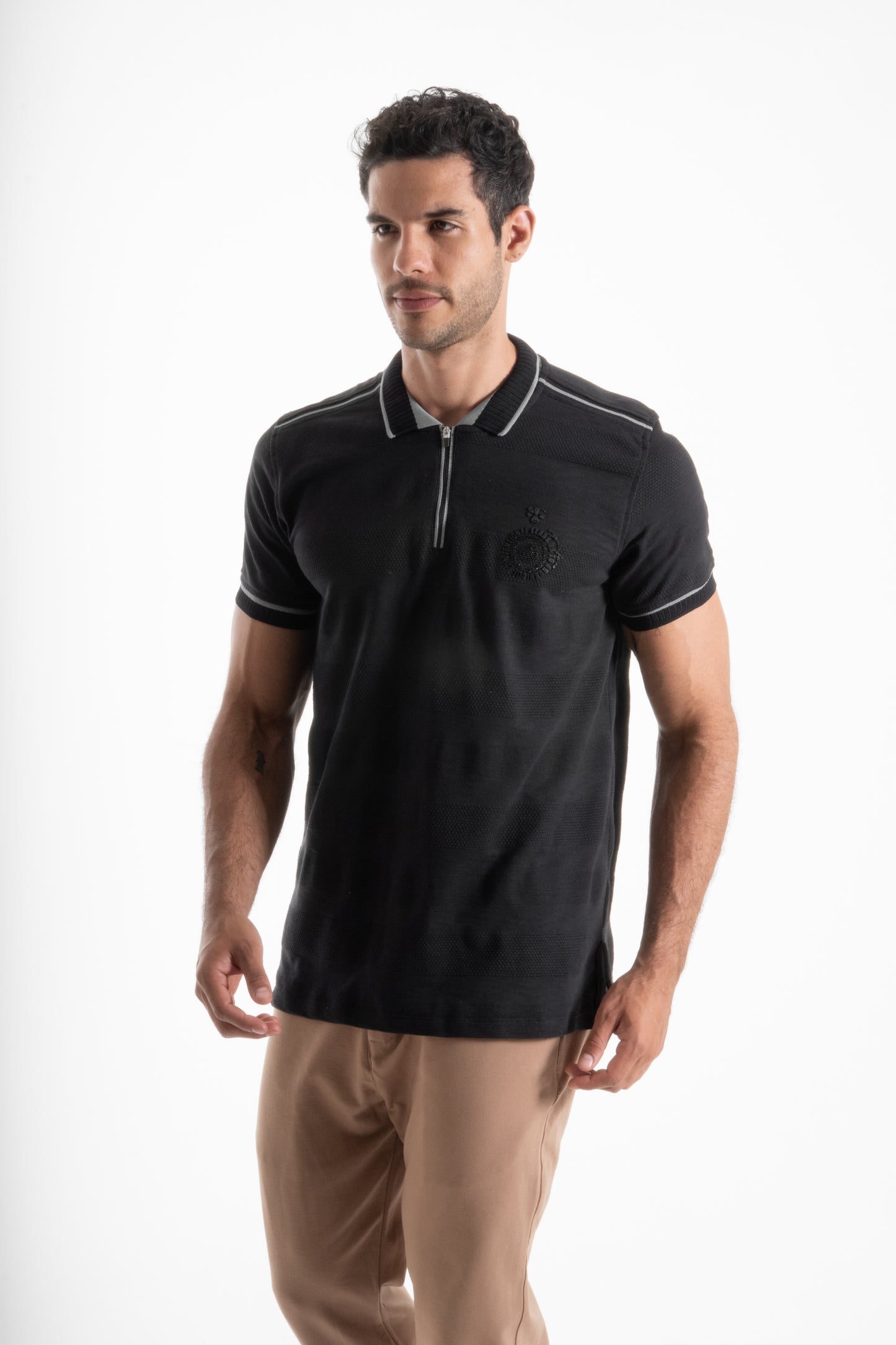 POLO TEXTURA LIGERA NEGRO