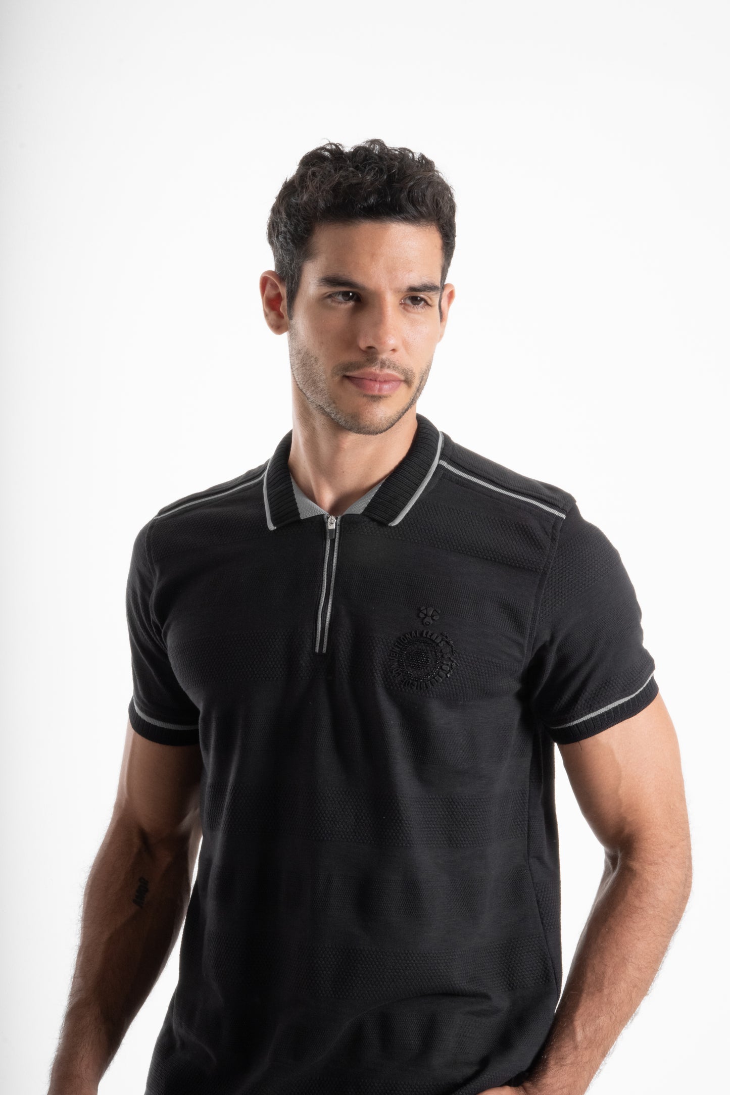 POLO TEXTURA LIGERA NEGRO