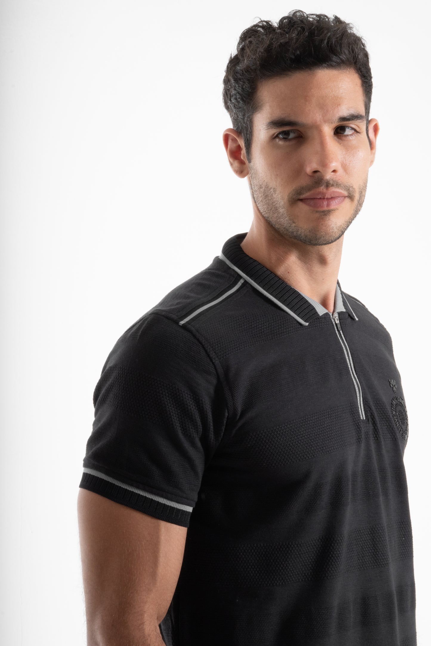 POLO TEXTURA LIGERA NEGRO