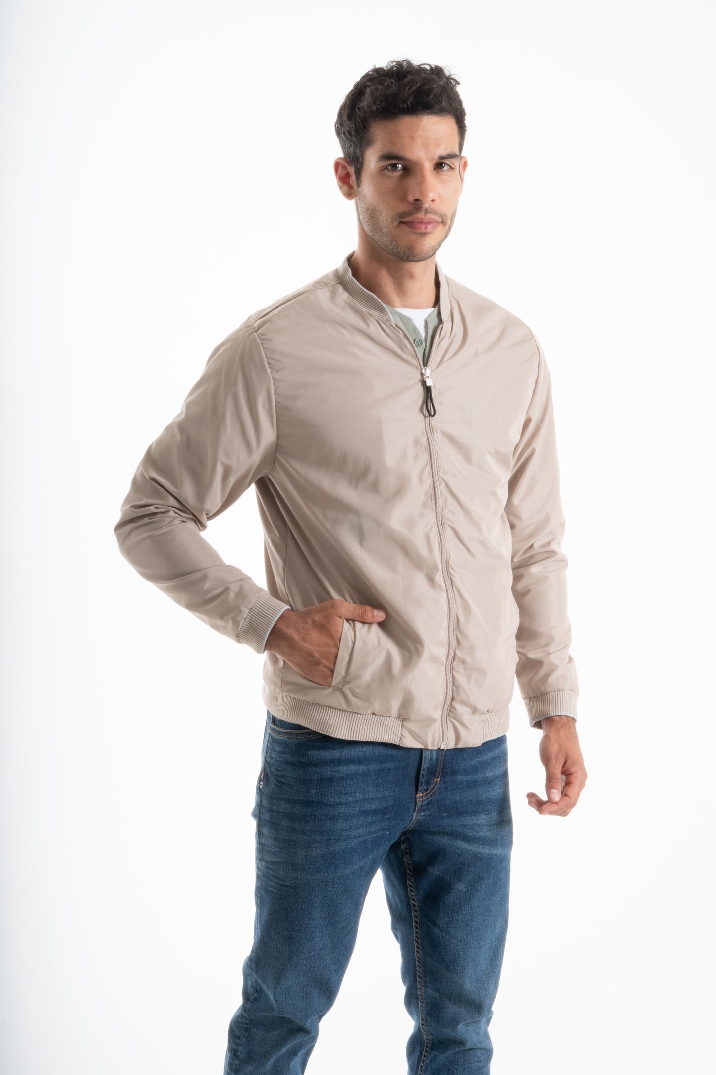 CHAQUETA BOMBER LIGERA KAKI