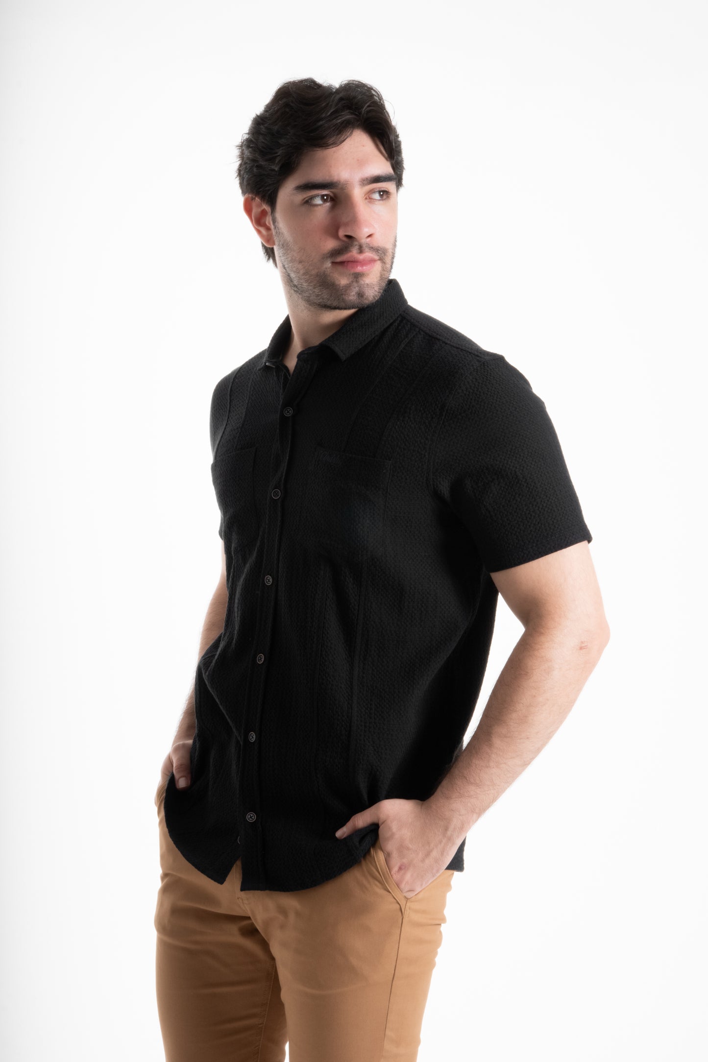 CAMISA TEXTURA PANAL NEGRO