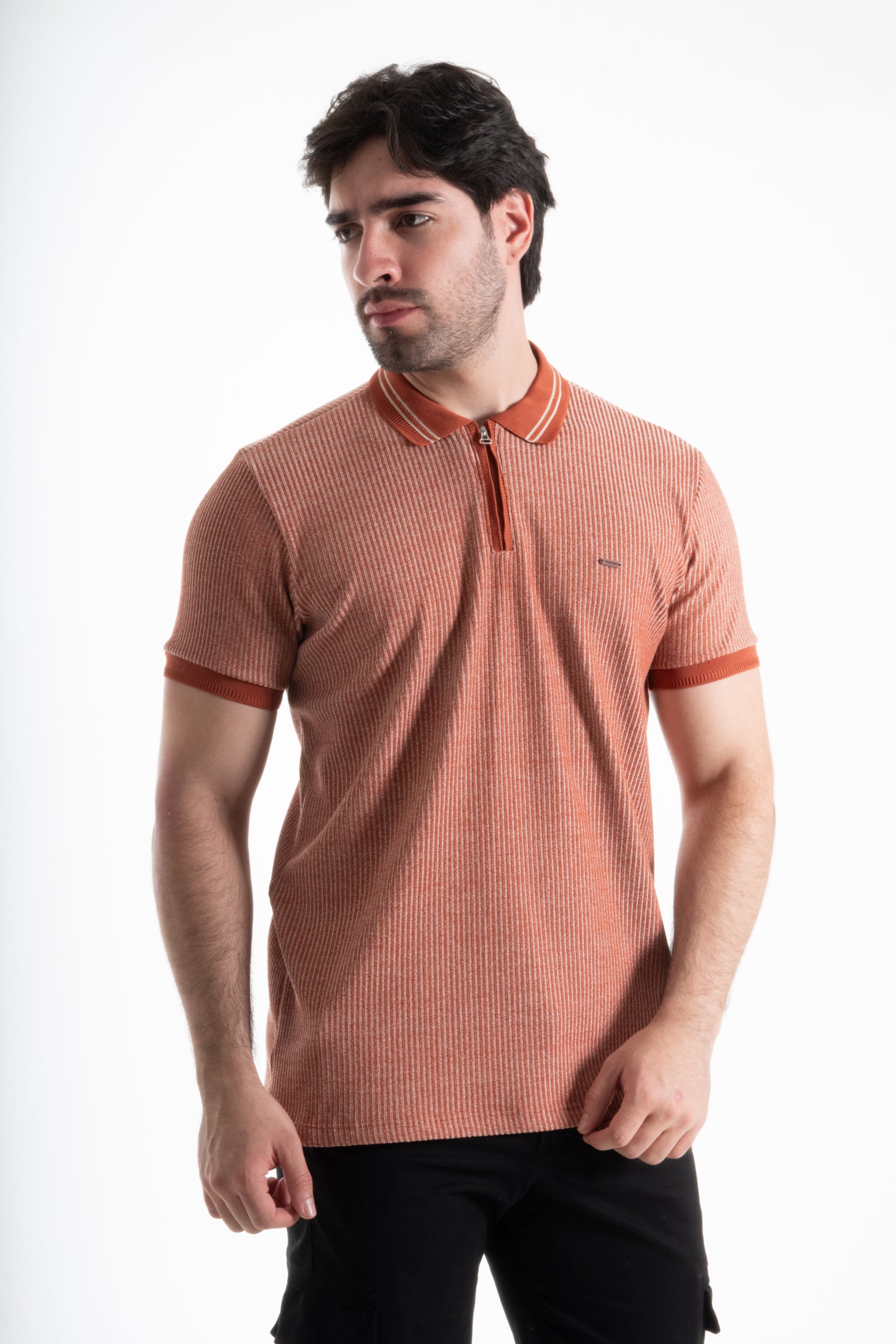 POLO CLASICA CON CREMALLERA LADRILLO