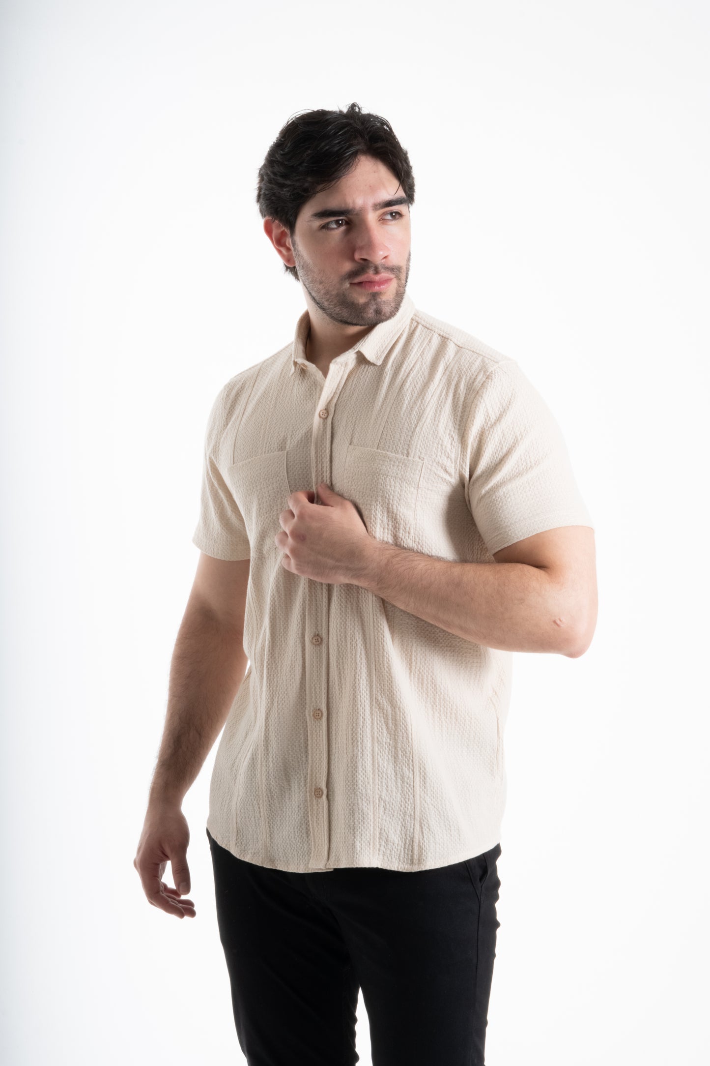 CAMISA TEXTURA PANAL BEIGE