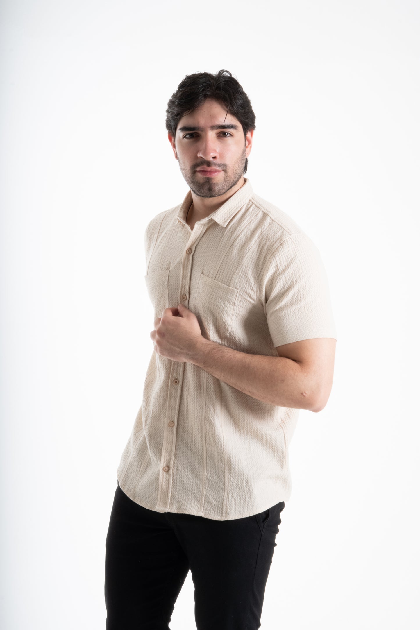 CAMISA TEXTURA PANAL BEIGE
