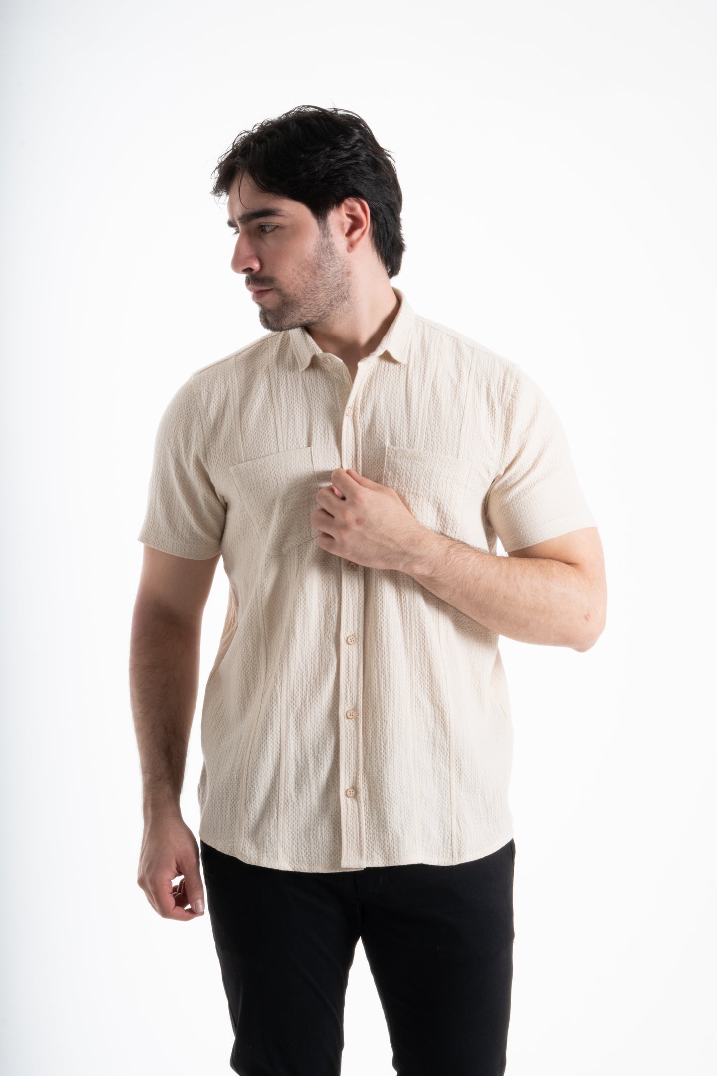 CAMISA TEXTURA PANAL BEIGE