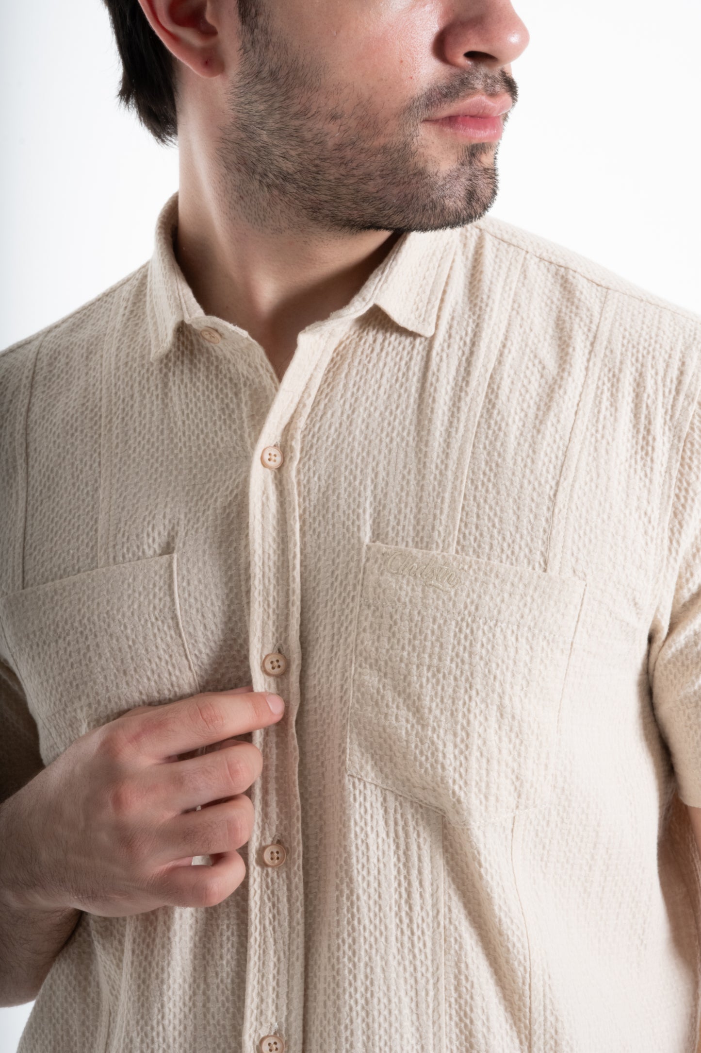 CAMISA TEXTURA PANAL BEIGE