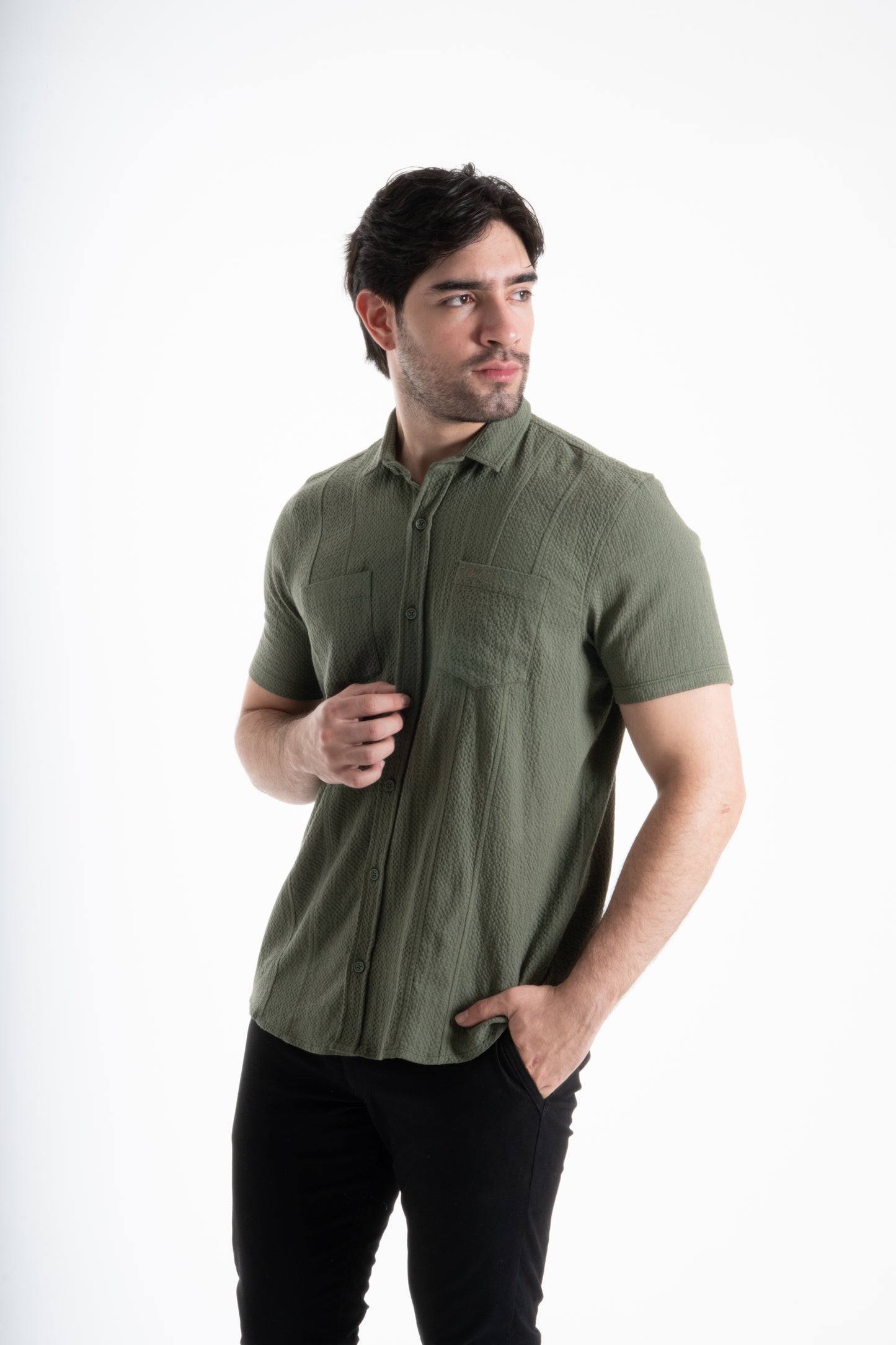 CAMISA TEXTURA PANAL VERDE