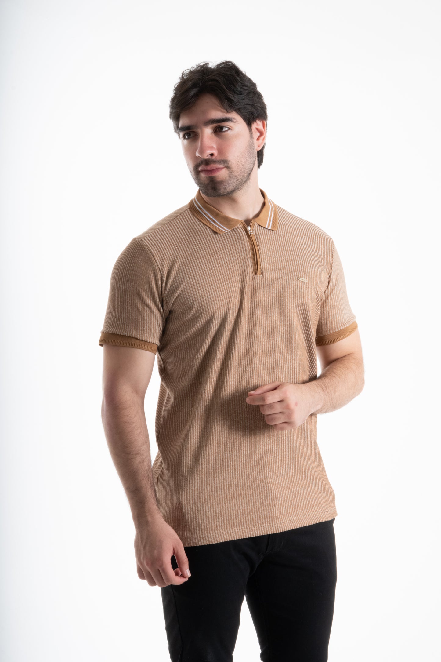 POLO CLASICA CON CREMALLERA KAKI