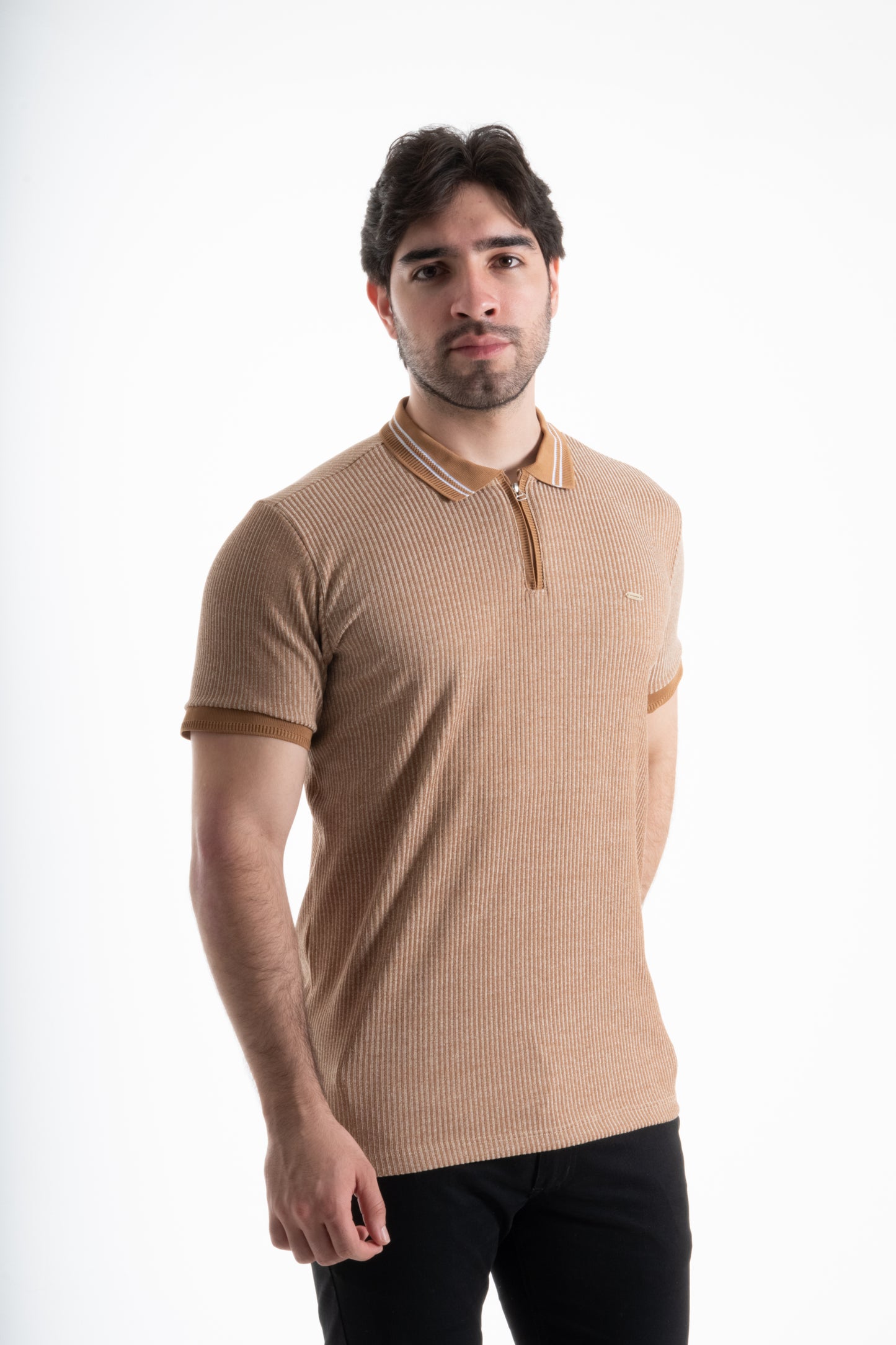 POLO CLASICA CON CREMALLERA KAKI