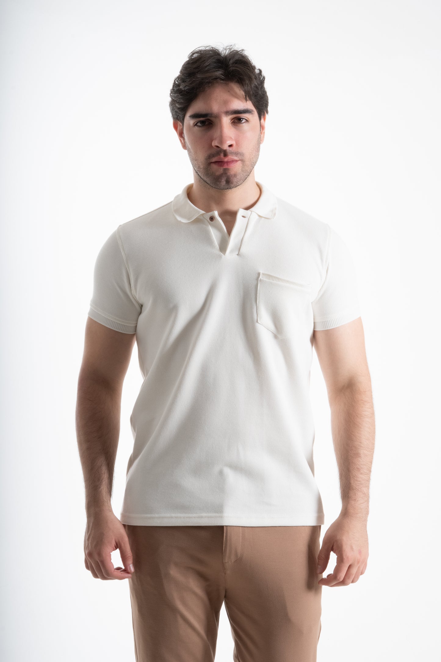POLO PERILLA DEPORTIVA CREMA