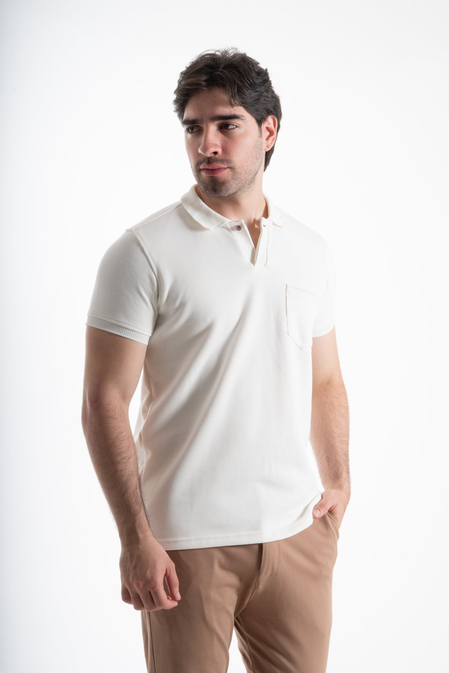 POLO PERILLA DEPORTIVA CREMA