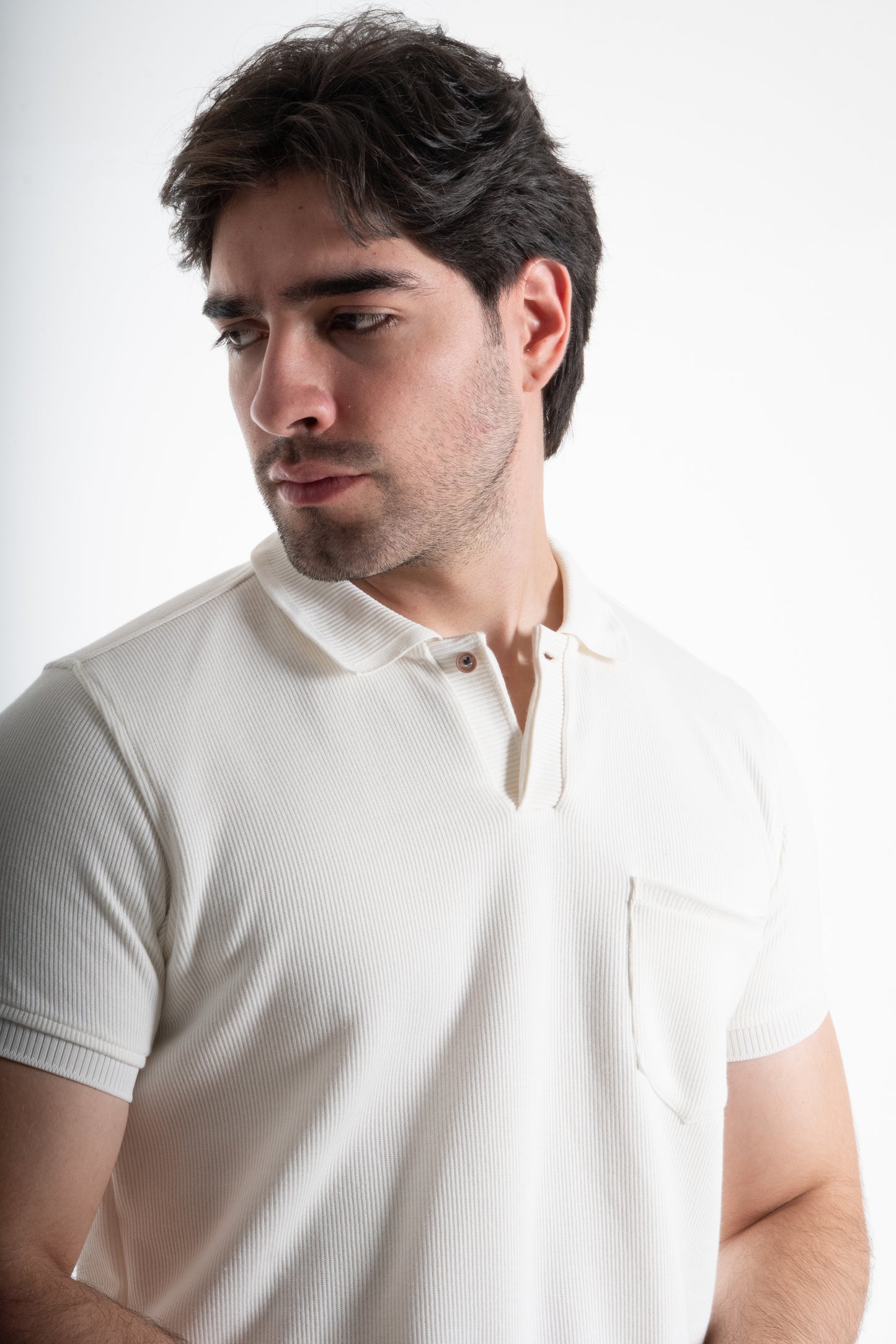 POLO PERILLA DEPORTIVA CREMA