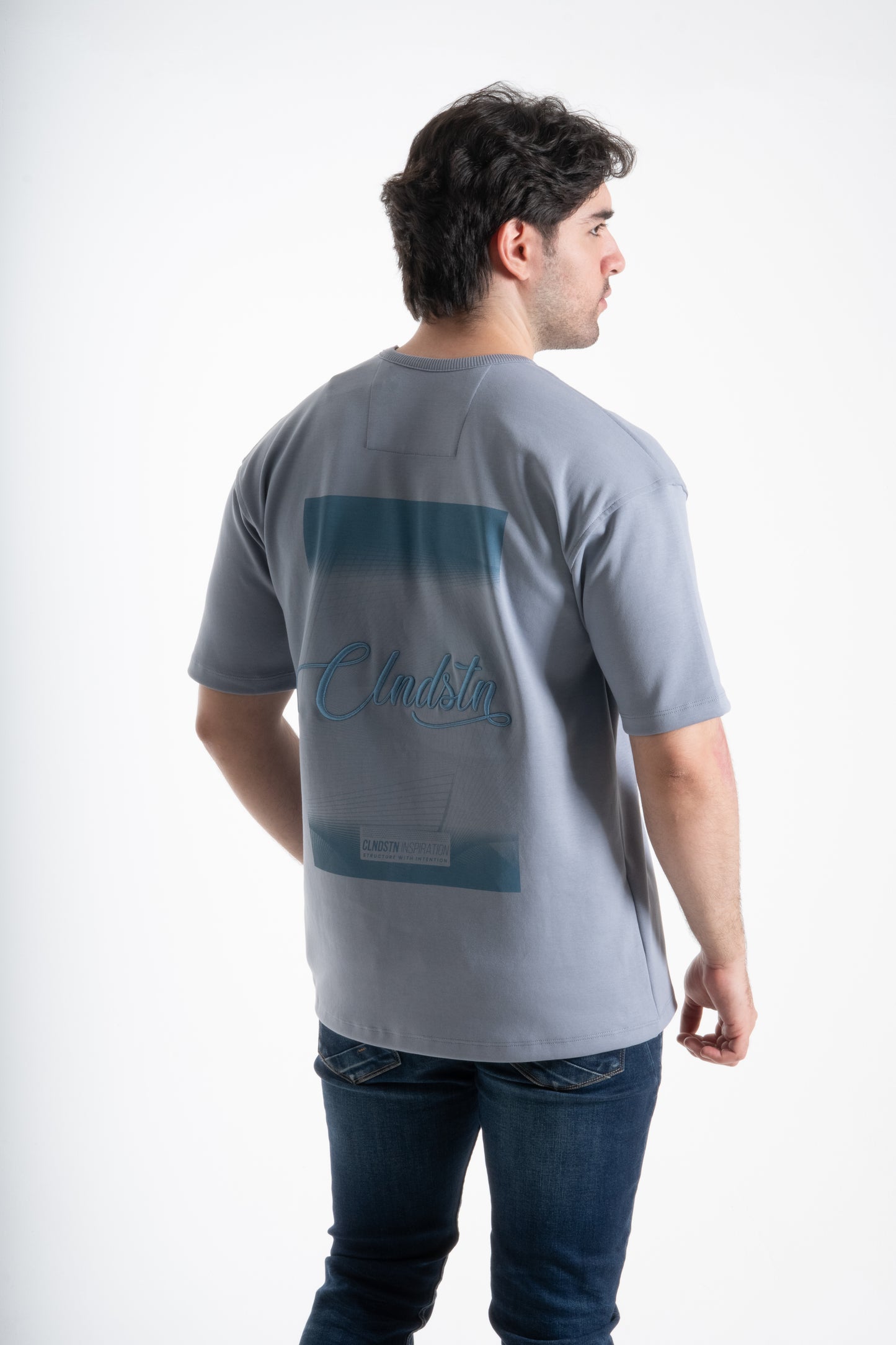CAMISETA OVERSIZE ESTAMPADA AZUL