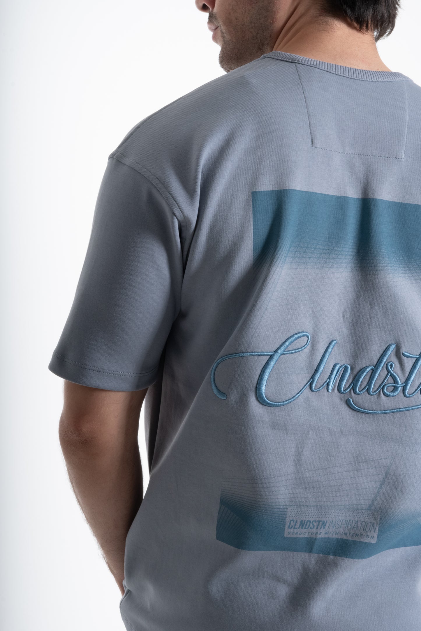 CAMISETA OVERSIZE ESTAMPADA AZUL