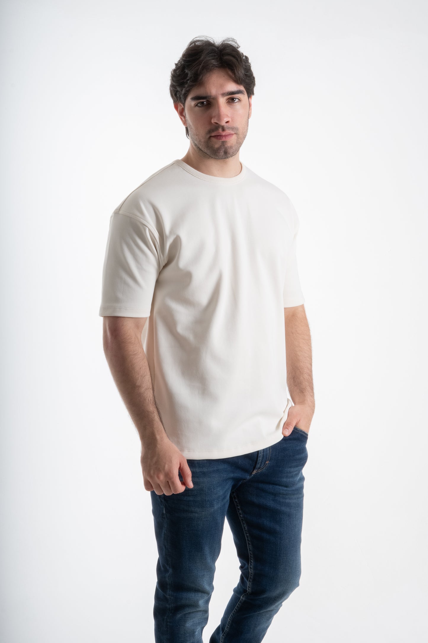 CAMISETA OVERSIZE ESTAMPADA BEIGE