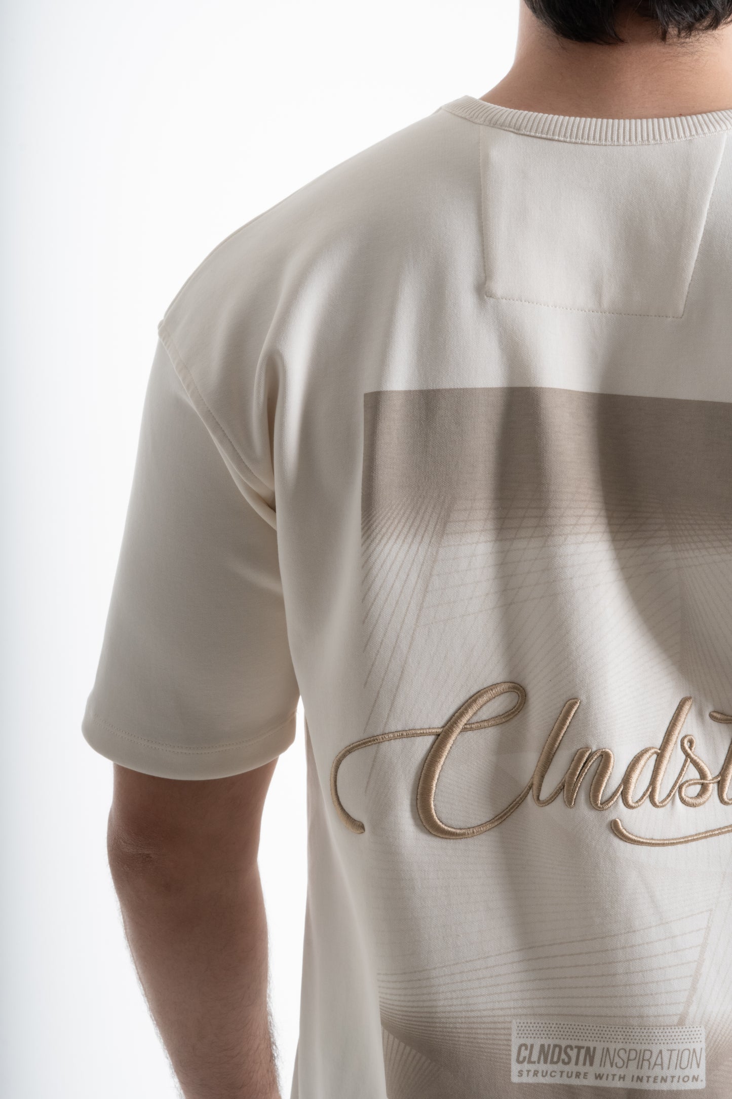 CAMISETA OVERSIZE ESTAMPADA BEIGE