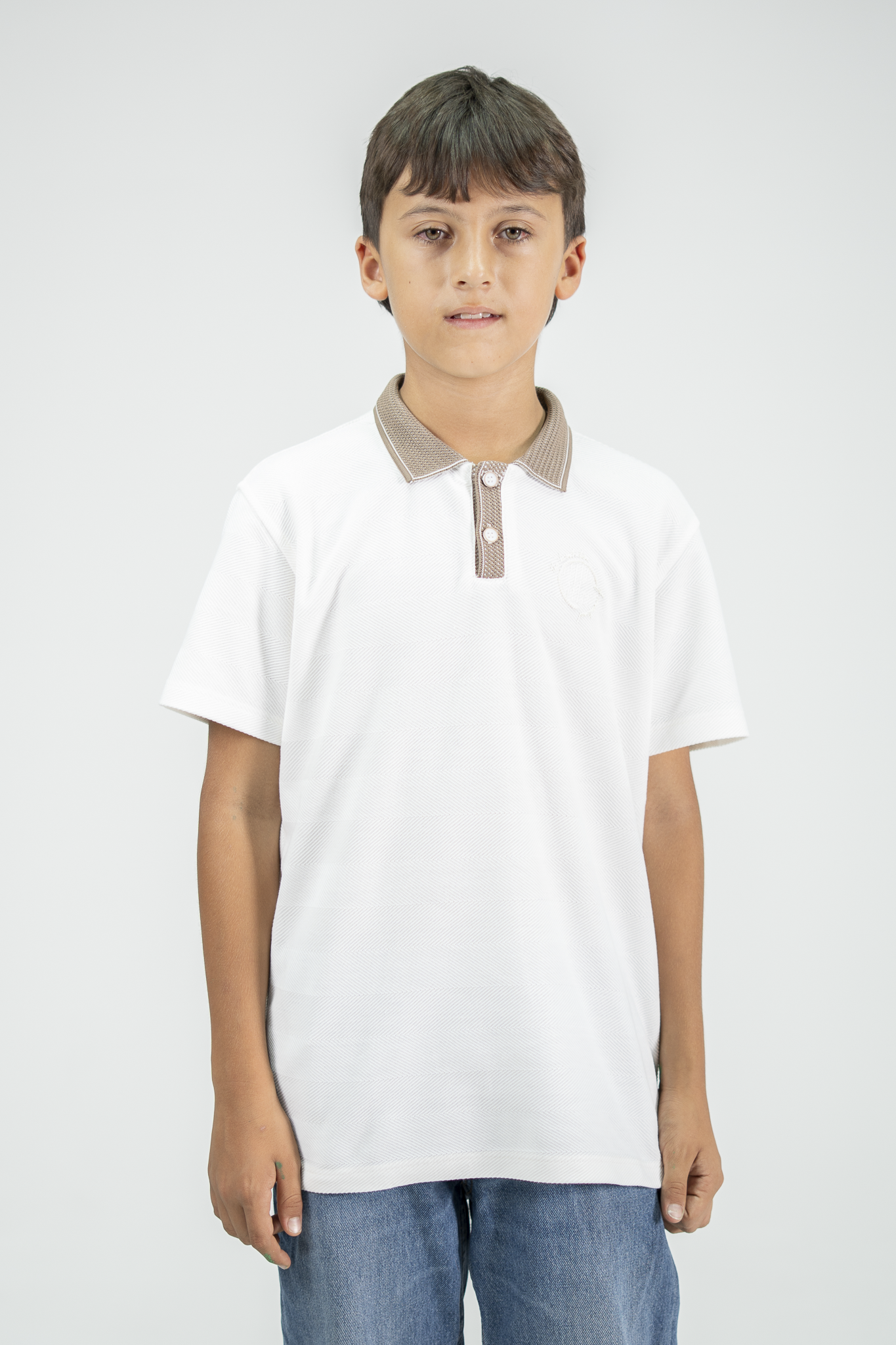 POLO PARA NIÑOS TEXTURA MARFIL