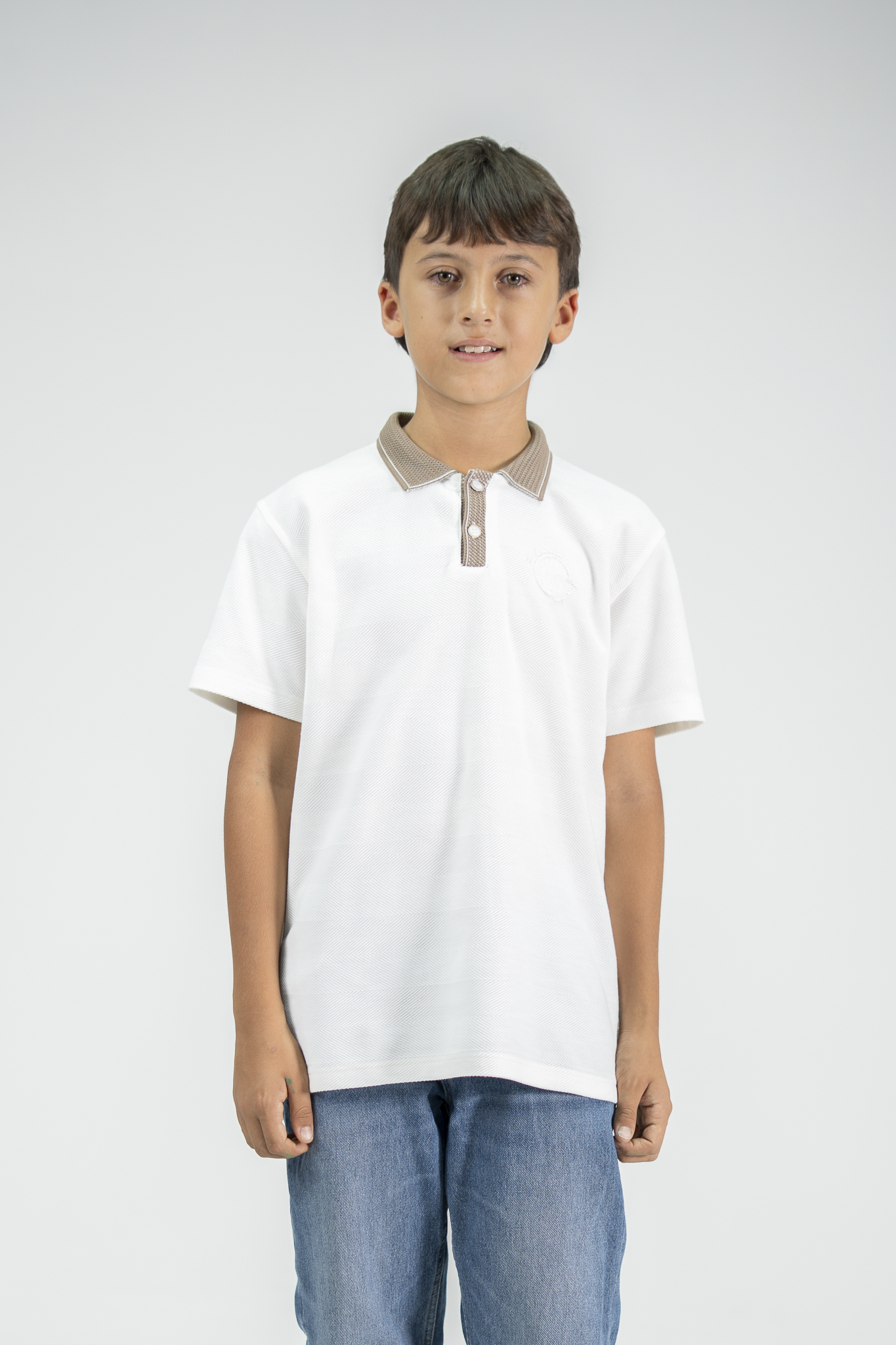 POLO PARA NIÑOS TEXTURA MARFIL
