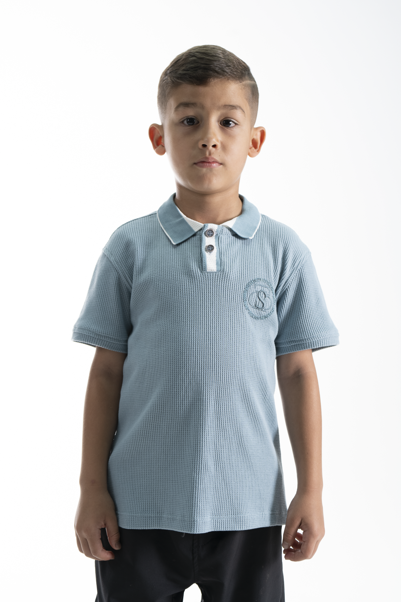POLO PARA NIÑOS TEXTURA AZUL