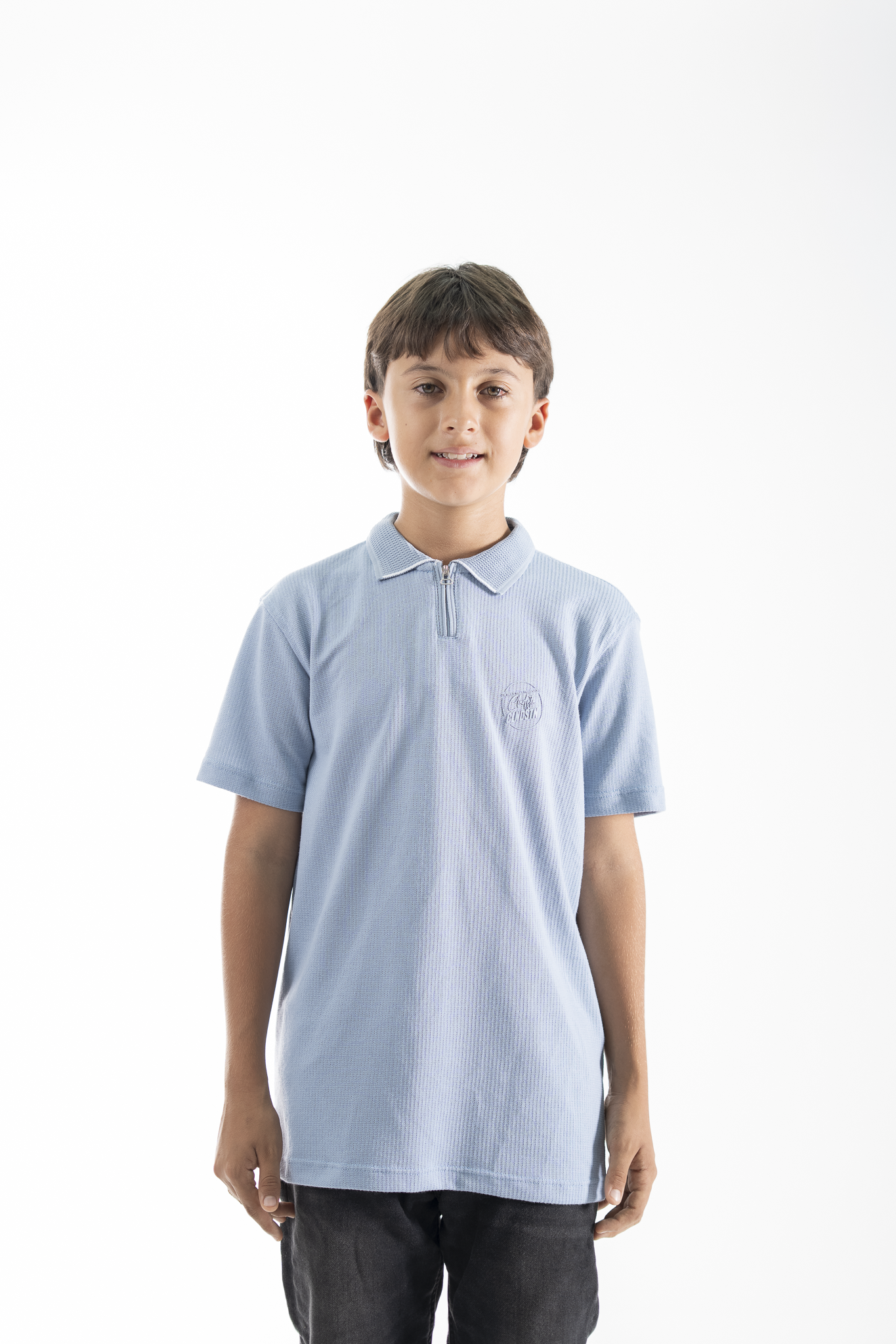 POLO PARA NIÑOS CREMALLERA AZUL