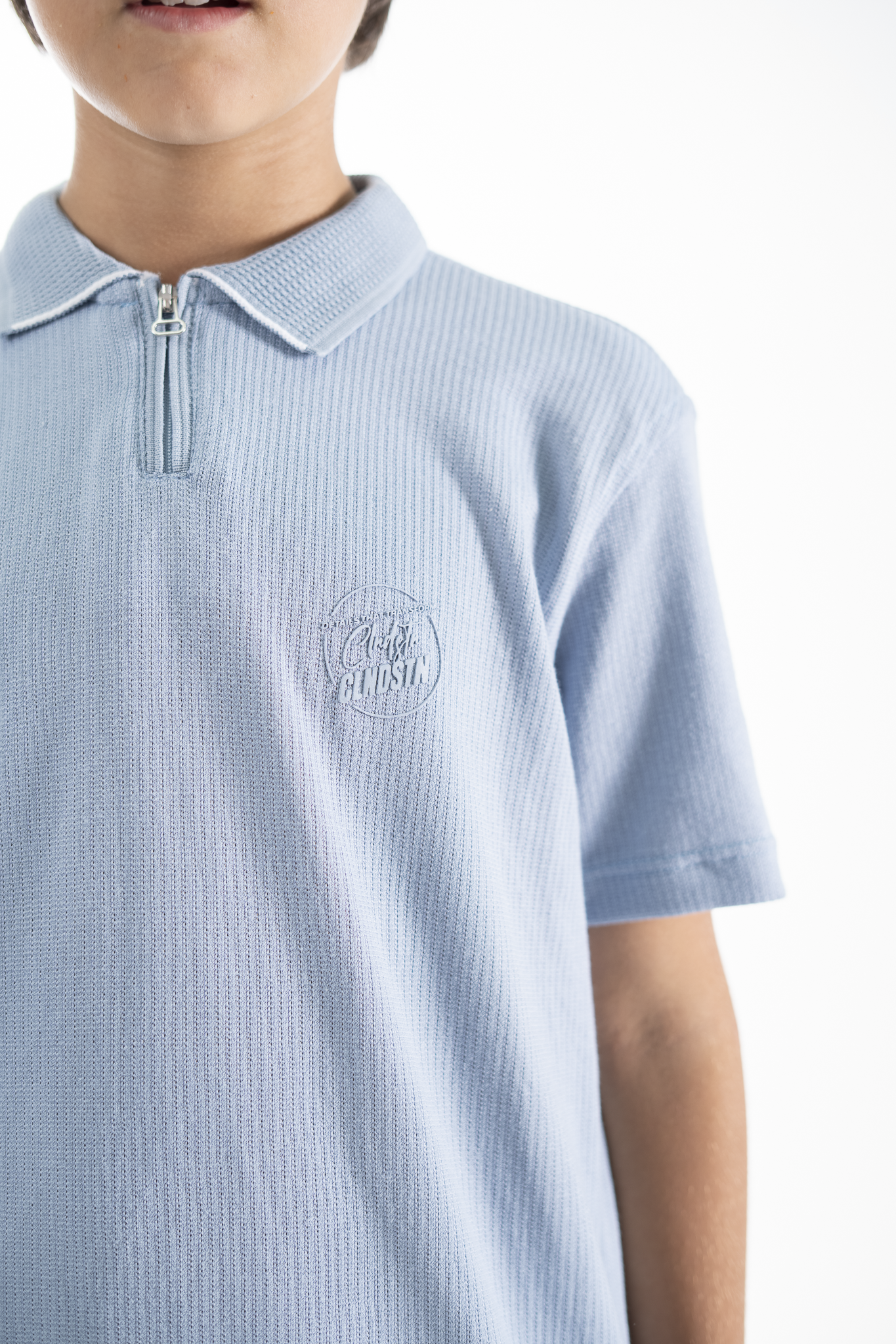POLO PARA NIÑOS CREMALLERA AZUL