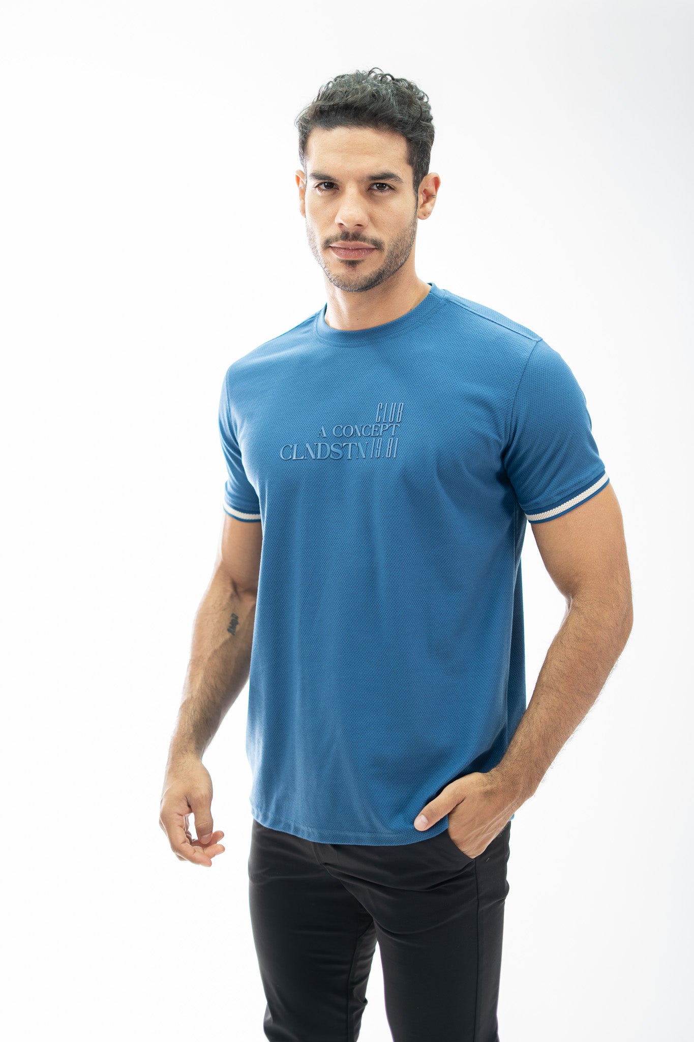 CAMISETA TEXTURA AZUL