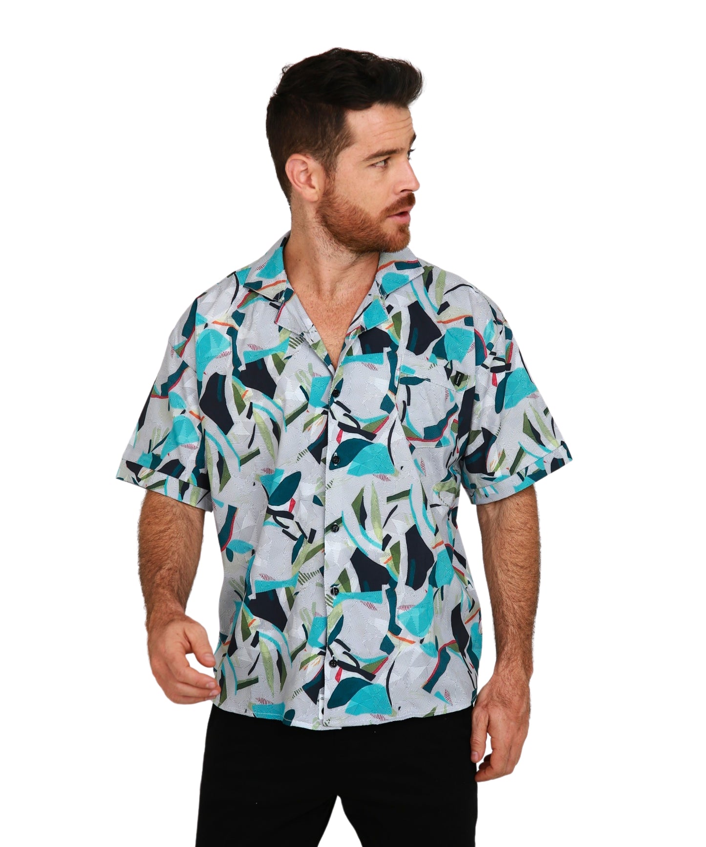 Camisa Hawaiana Silueta Oversize Azul