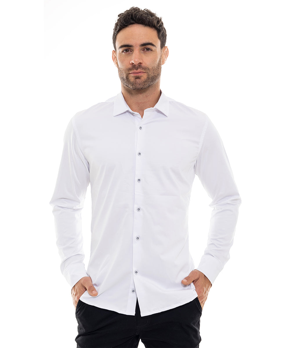 Camisa Luxe Manga Larga Blanca