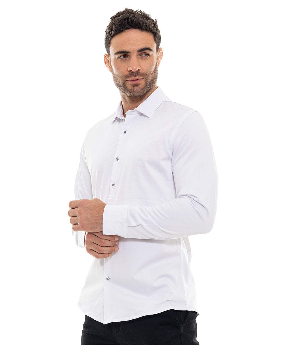 Camisa Luxe Manga Larga Blanca