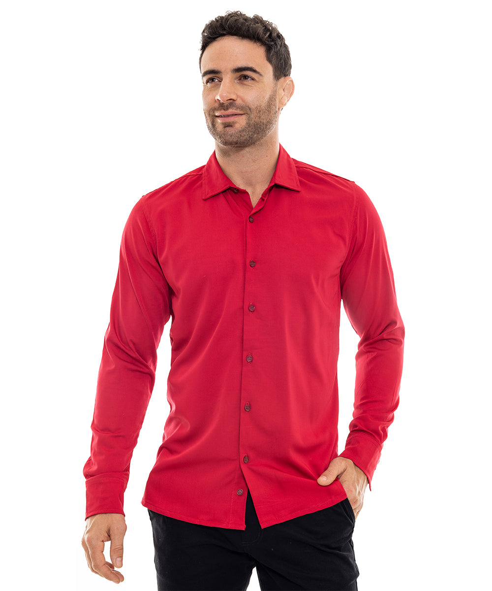 Camisa Luxe Manga Larga Roja