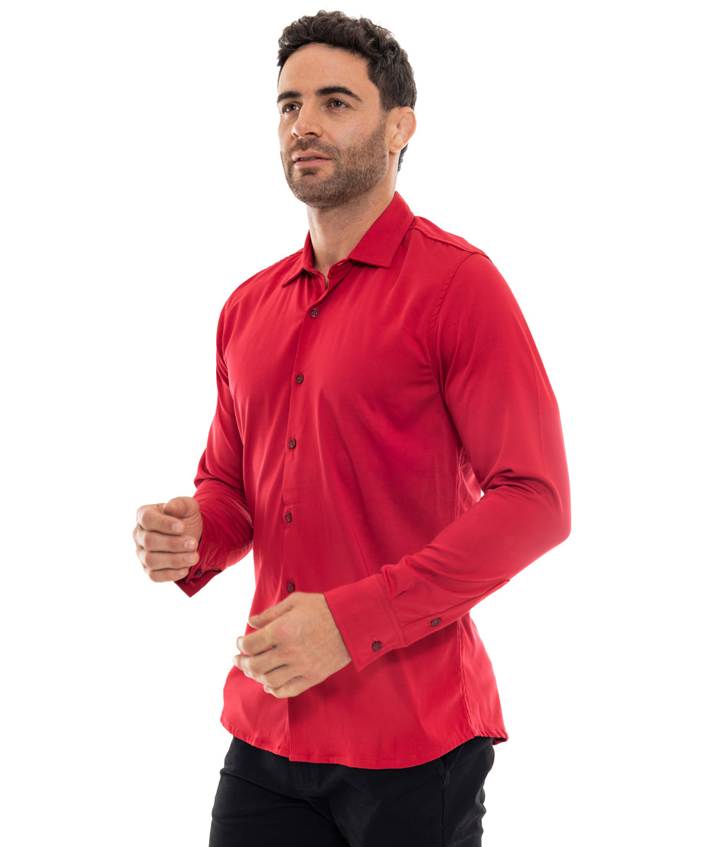 Camisa Luxe Manga Larga Roja