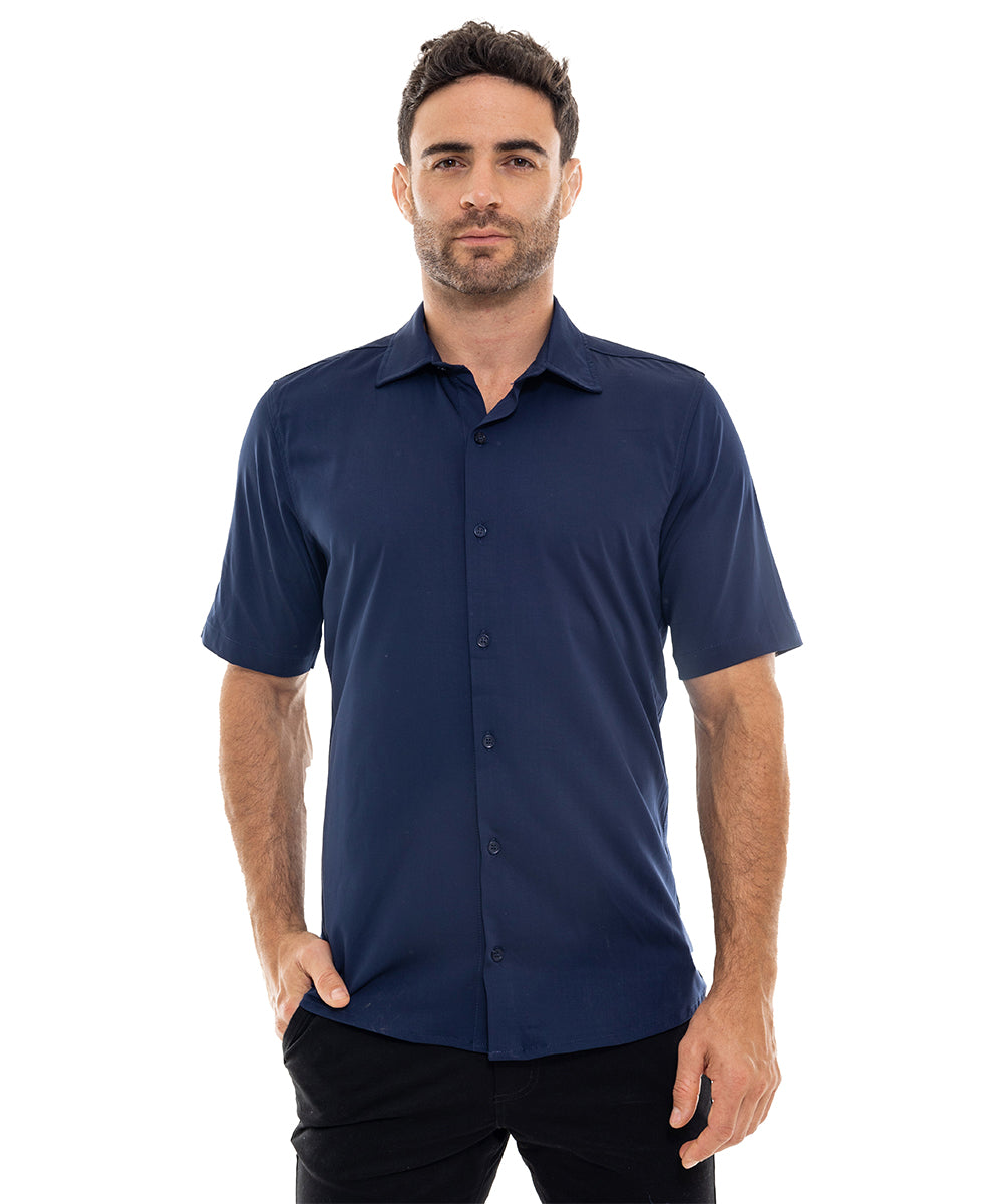 Camisa fashion manga corta azul marino