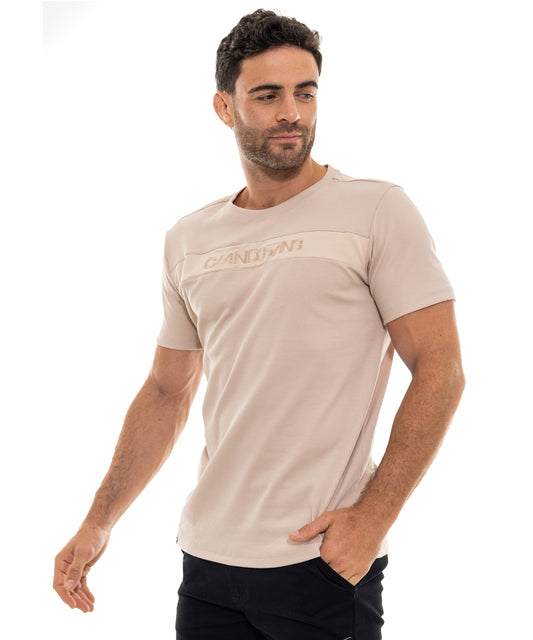 Camiseta Rib Beige Crema