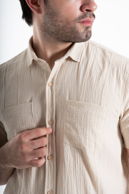 CAMISA TEXTURA PANAL BEIGE