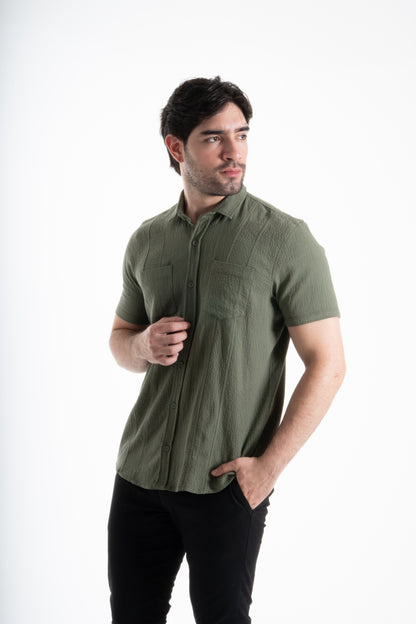 CAMISA TEXTURA PANAL VERDE