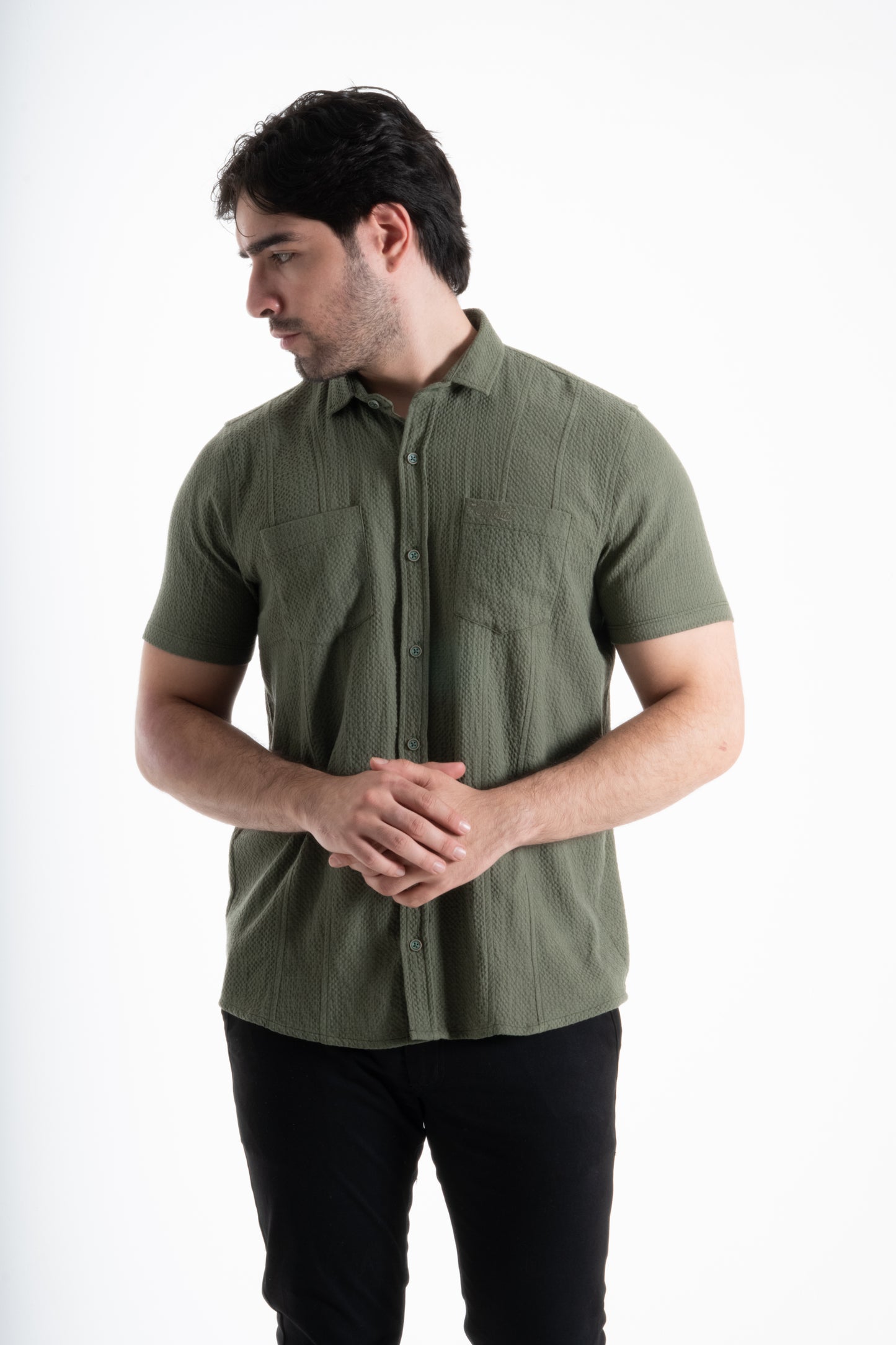 CAMISA TEXTURA PANAL VERDE