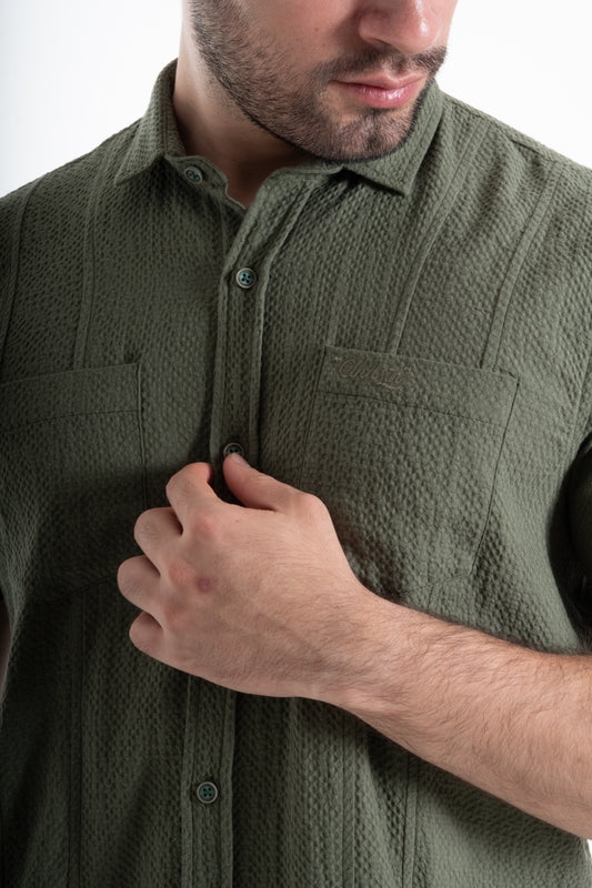 CAMISA TEXTURA PANAL VERDE