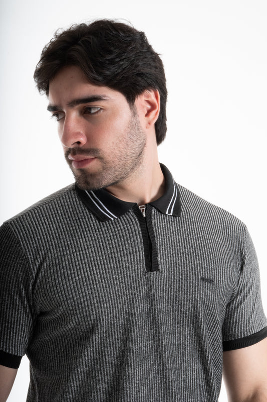 POLO CLASICA CON CREMALLERA NEGRO