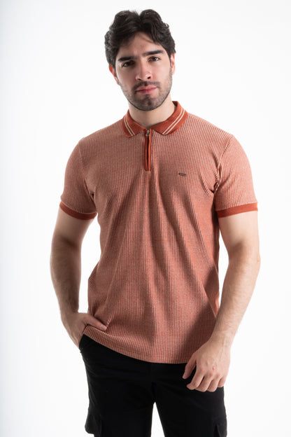 POLO CLASICA CON CREMALLERA LADRILLO