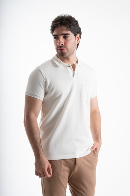 POLO PERILLA DEPORTIVA CREMA
