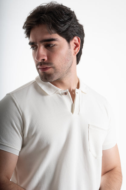 POLO PERILLA DEPORTIVA CREMA