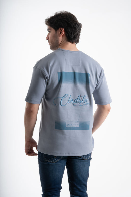 CAMISETA OVERSIZE ESTAMPADA AZUL