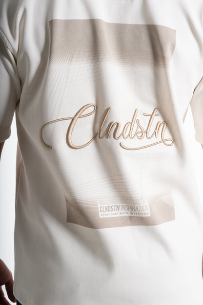 CAMISETA OVERSIZE ESTAMPADA BEIGE