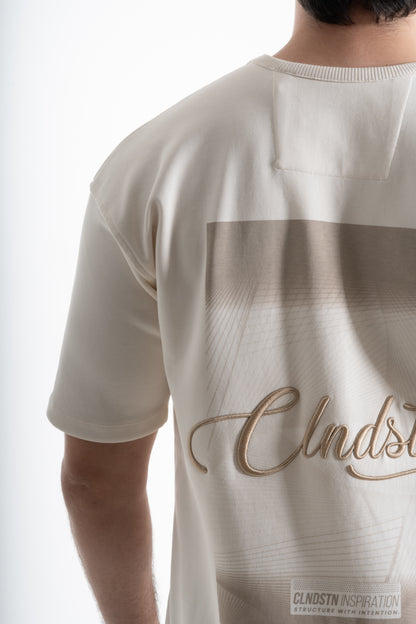 CAMISETA OVERSIZE ESTAMPADA BEIGE