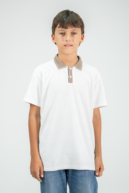 POLO PARA NIÑOS TEXTURA MARFIL