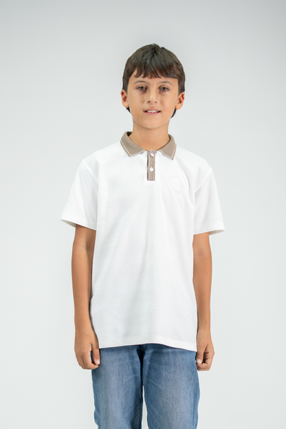POLO PARA NIÑOS TEXTURA MARFIL