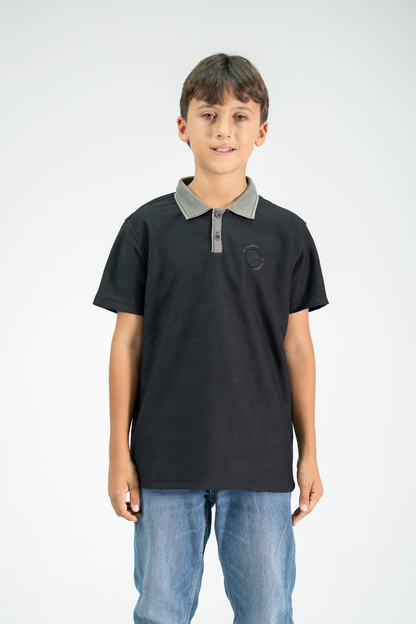 POLO PARA NIÑOS TEXTURA NEGRO